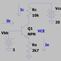 Recta de carga de un transistor, punto "Q"